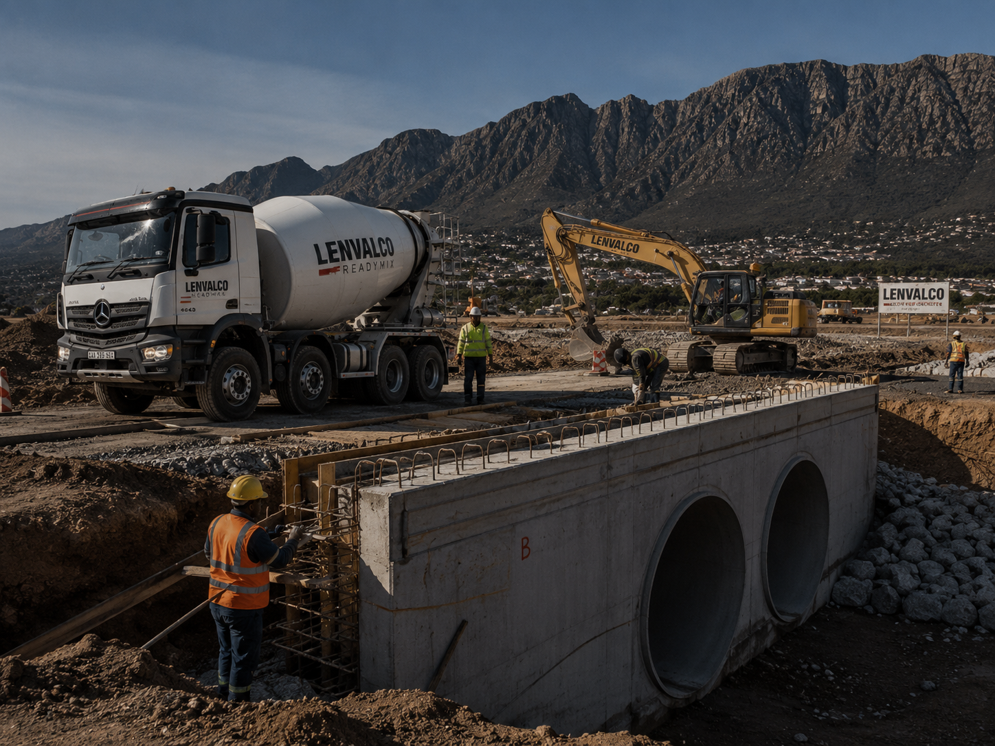Civil engineering road construction project